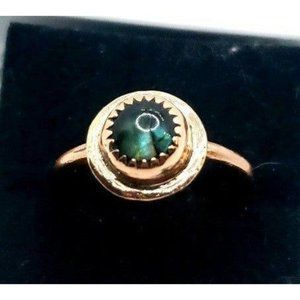 Labradorite crystal Ring copper handmade jewelry size 7.5
